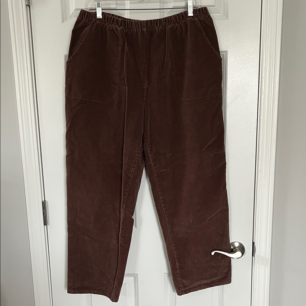 Denim&Co Crosstretch Rich Brown Corduroy Pants - Size 1X